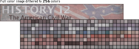 Screen shot: American Civil War banner dithered to 256 colors