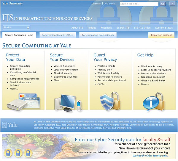 A very graphic web page that used subtle background graphics to enhance the overall visual appeal of the page.