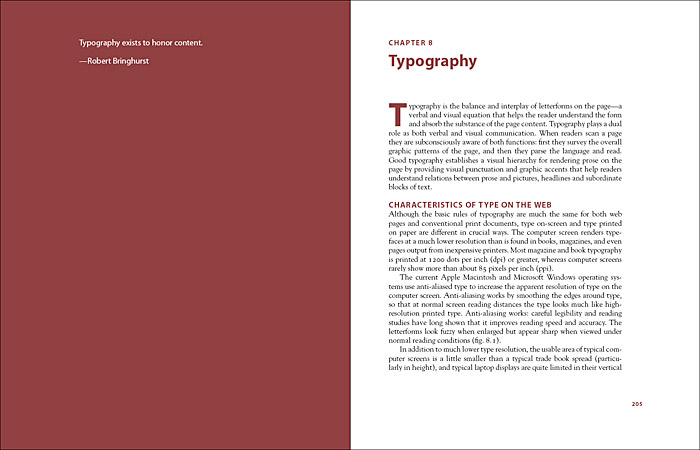 A sample page layout from the print version of this guide, showing that we used conventional paragraph indenting in the printed version.